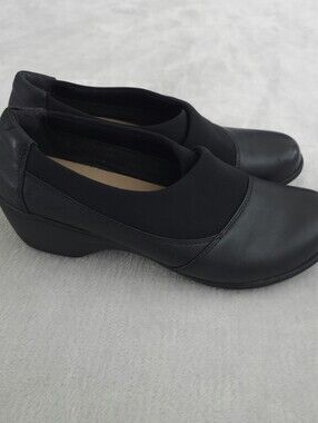 Clarks Collection Slip On Loafer Womens Size 8 Black Leather